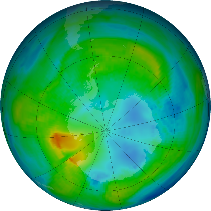 Antarctic ozone map for 26 April 1981